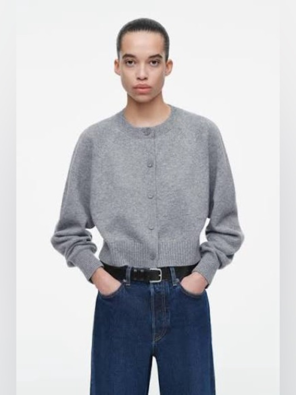 COS cropped wool cardigan